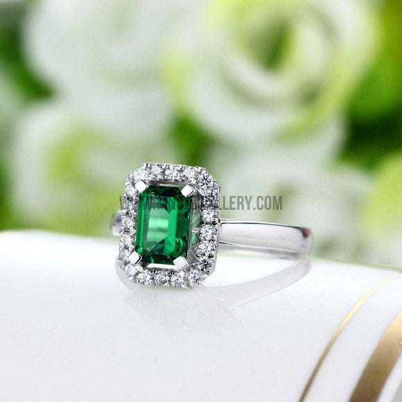 Wholesale Emerald Halo Ring