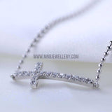 Cross Bracelet with Cubic Zirconia in Silver
