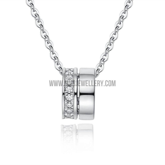 Two in One Circle Wholesale Necklace with Cubic Zirconia